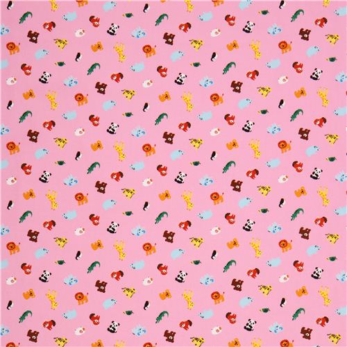 pink cute small animals oxford fabric from Japan 4