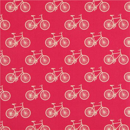pink echino bike poplin fabric cycling 2