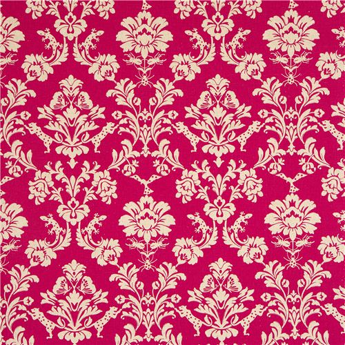 pink echino canvas fabric Gothic leopard & ornament 2