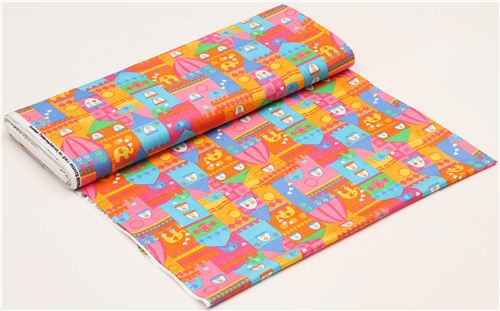 pink elephant and castle fabric by Timeless Treasures 3