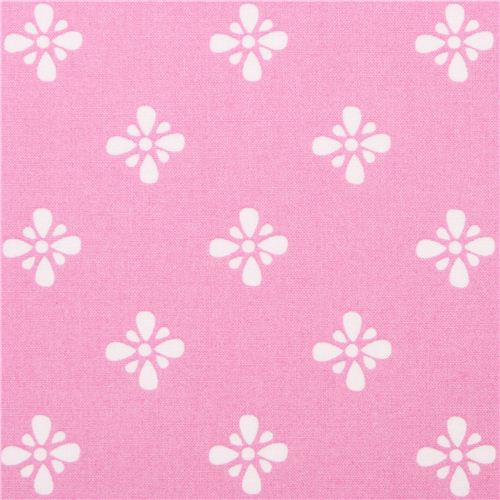 pink fabric with white flower by Michael Miller USA Fabric by Michael