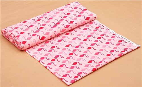 Sold by the Yard Urban Zoologie Pink Flamingos on White Robert Kaufman Fabric AAK-14719-111 FLAMINGO