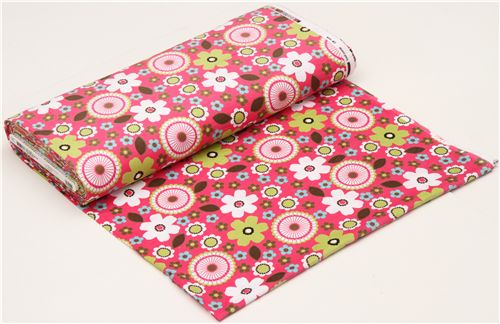 pinker Blumen Kord Stoff Robert Kaufman USA 3