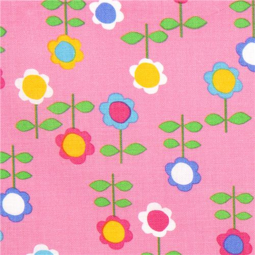 pink flower designer fabric from the USA 1