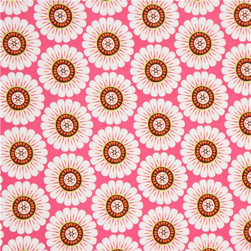 pink flower fabric by Michael Miller daisy 2