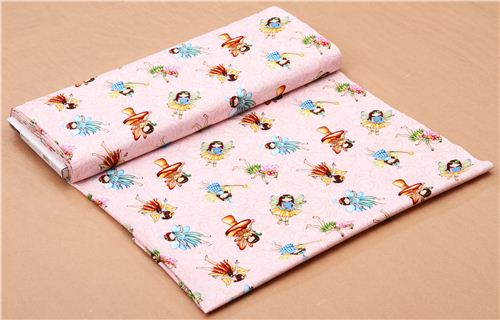pink flower fairy fabric from the USA Fairies of the Earth 3
