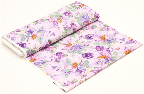 pink flower fairy fabric with glitter Timeless Treasures 3