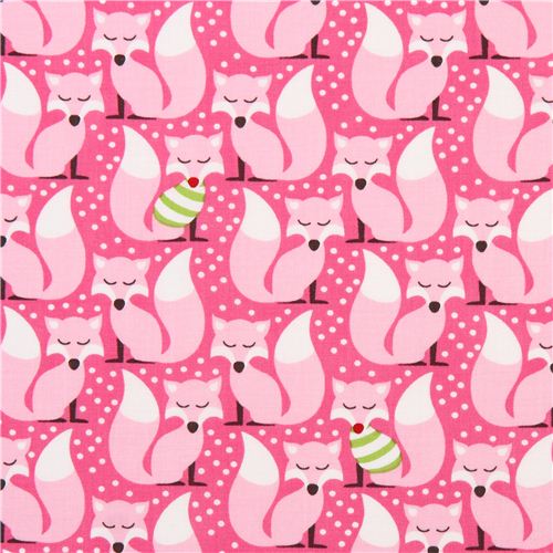 pinker Fuchs Winter Weihnachts Stoff Festive Forest Michael Miller 1