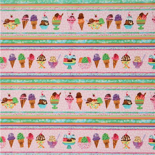 pink ice cream stripes fabric by Timeless Treasures USA 2