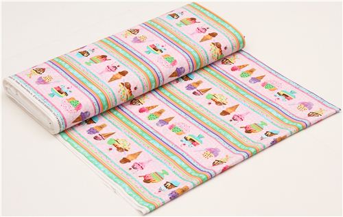 pink ice cream stripes fabric by Timeless Treasures USA 3