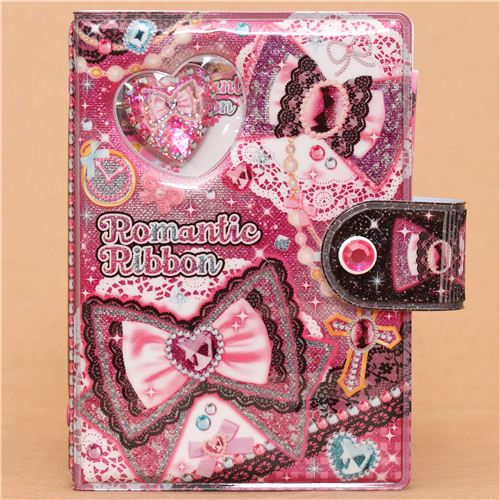 pink jewelry ribbon glitter ring binder sticker album - modeS4u