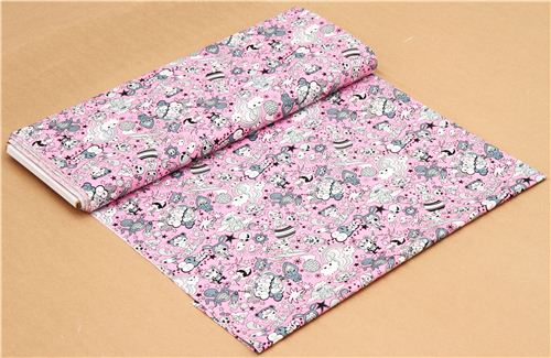 pink kawaii Japanese Anime fabric Space Surfer from the USA - Asia