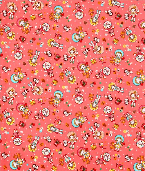 pink kawaii dolls toys panda Cosmo children fabric from Japan 2