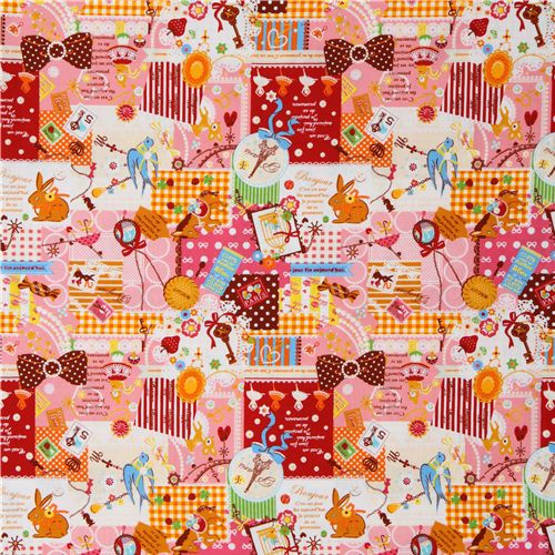 pink kawaii fabric France animals sweets Japan - modeS4u