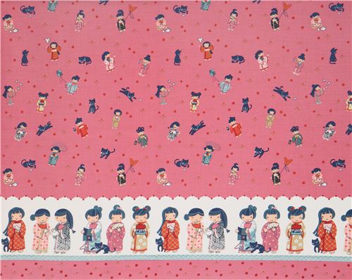 Tela rosa asiática kimono geisha de Alexander Henry EEUU Fabric by ...