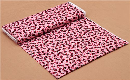 pink ladybug love fabric XOXO Quilting Treasures 3