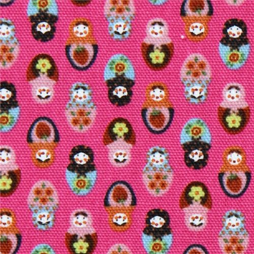 pinker Matroschka Kokka Oxfordstoff kawaii aus Japan 1