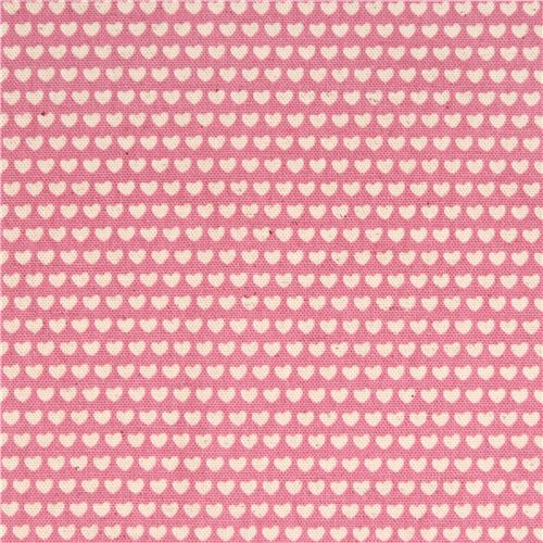 pink mini heart Canvas fabric Kokka Japan 2