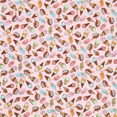 pink mini ice cream cone fabric by Timeless Treasures 2