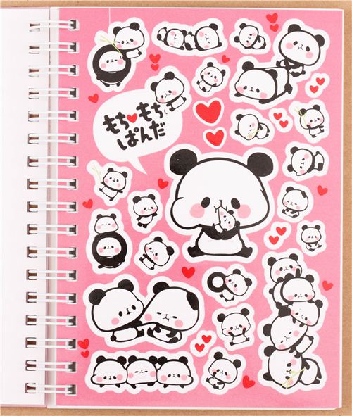 pink mochi panda bear sticker album book by Kamio from Japan - Sticker ...