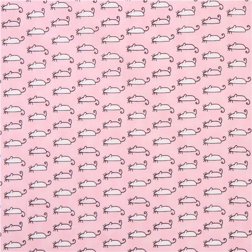 pink mouse animal fabric by Dear Stella USA 3