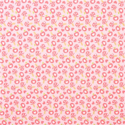pink mushroom flannel fabric Dreamy Mushrooms Outdoor Heaven 2