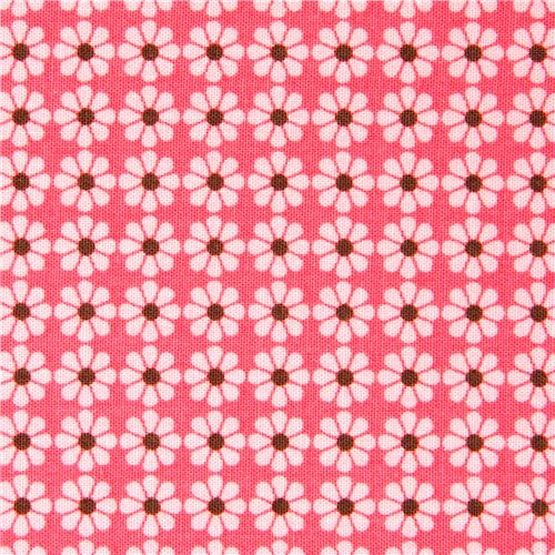 pink organic fabric with flowers by Robert Kaufman by Robert Kaufman ...