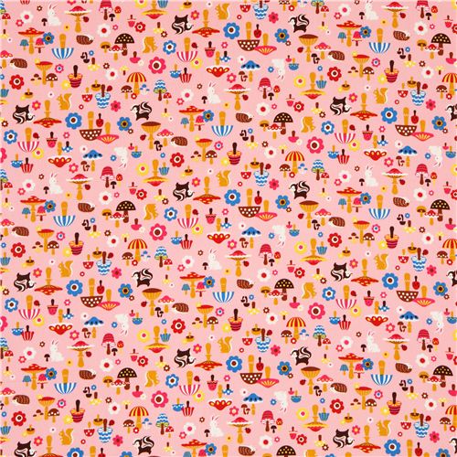 pink oxford forest fabric by Cosmo from Japan 2