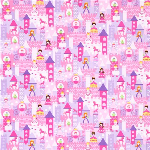 pink princess castle frog fabric Timeless Treasures 3