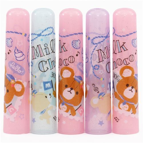 pink purple blue cute bear as sailor stamp glitter pencil caps from ...