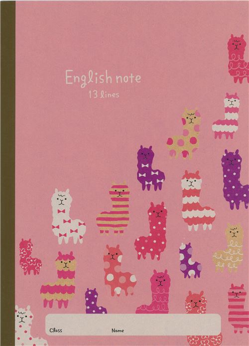 pink purple cute alpaca pattern notebook exercise book 205303 1