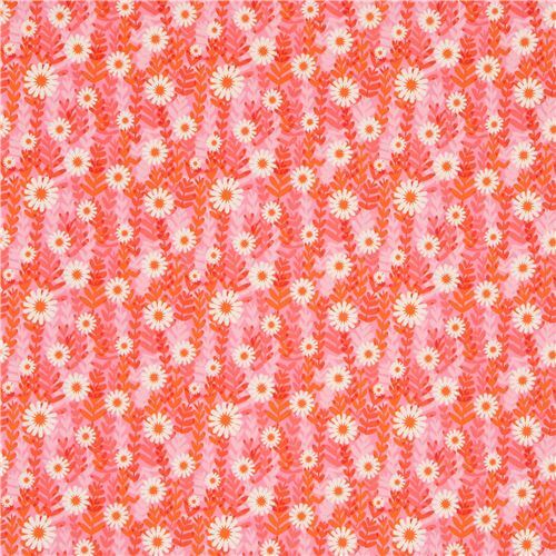 pink retro flower Cotton and Steel quilting fabric - modeS4u