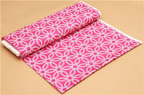 pink ring pattern cotton sateen fabric Michael Miller 3