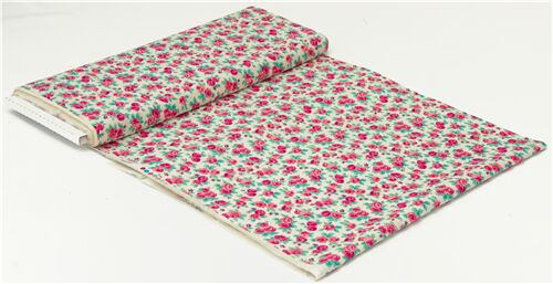 Resto de (40 x 110 cm) - Tela blanco roto con rosas vintage color rosa de Liberty Fabrics 4