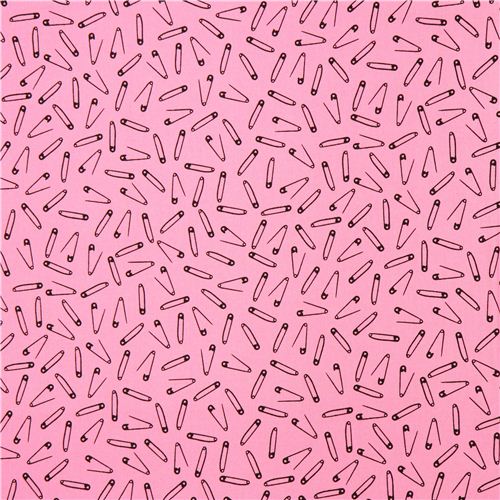 pink safety pin sewing fabric Robert Kaufman Sew Pretty Fabric by ...