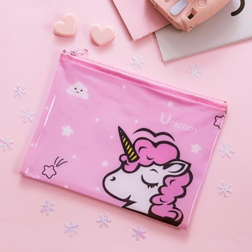 pink semi-transparent unicorn pencil case - modeS4u