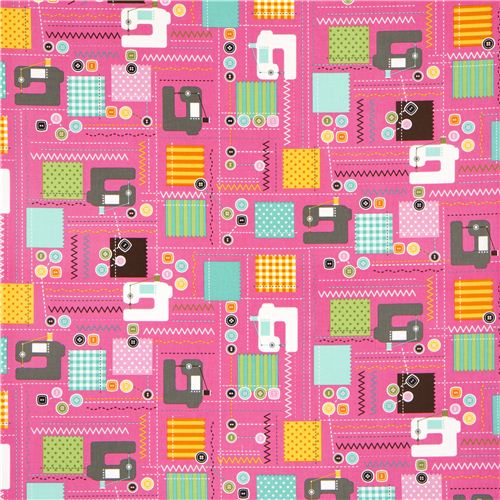 pinker N�hmaschinen Stoff von Robert Kaufman USA 2