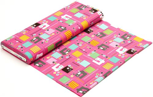 pinker N�hmaschinen Stoff von Robert Kaufman USA 3