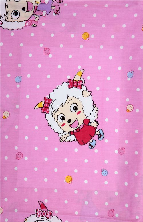 pink sheep Fabric with polka dots 0.5m 3