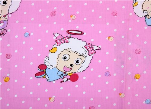 pink sheep Fabric with polka dots 0.5m 4