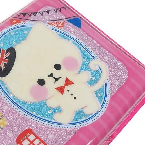 pink shiny cute cat glitter pencil case by Crux Pencil Cases