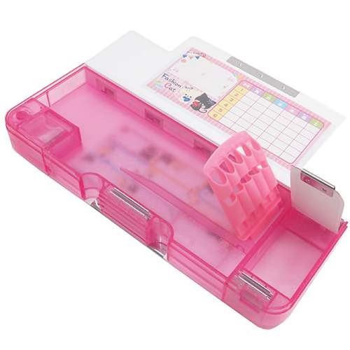 pink shiny cute cat glitter pencil case by Crux Pencil Cases