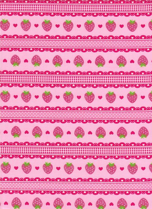 pink strawberry glitter Japanese fabric Lecien 2