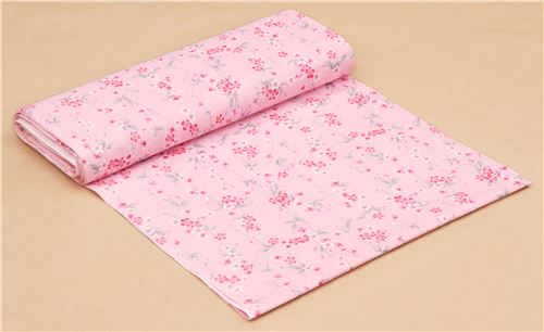 pink structured pink white cherry blossom flower leaf dobby fabric from Japan 4