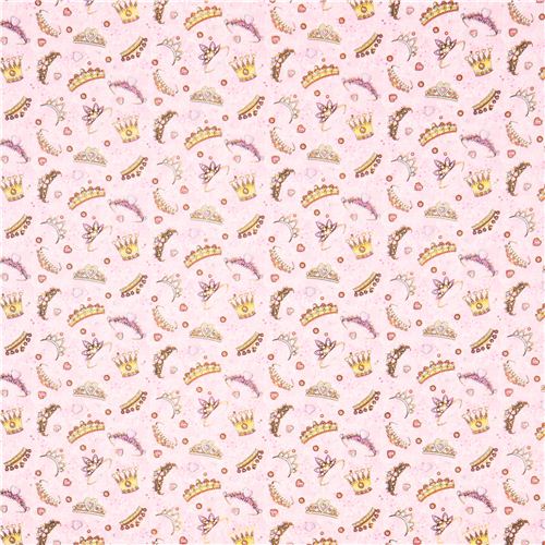 pink tiara fabric glitter Timeless Treasures 2