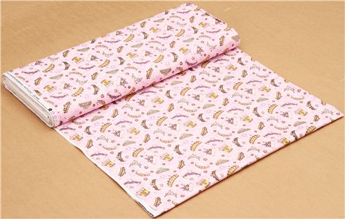 pink tiara fabric glitter Timeless Treasures 3