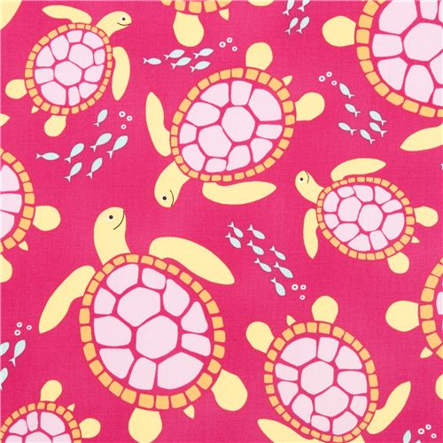 pink turtle tissu srie animaux par Michael Miller USA 1