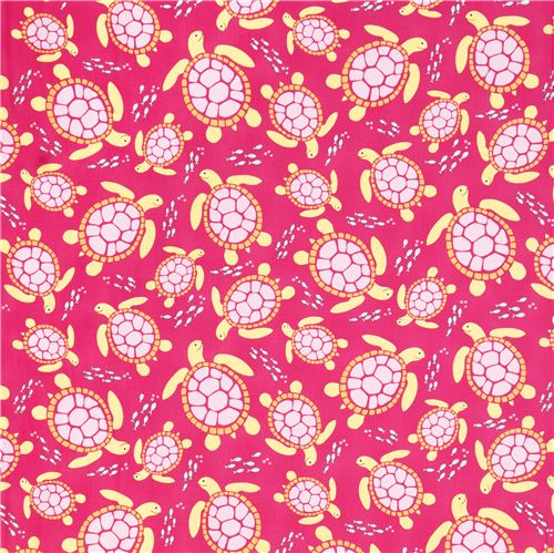 pink turtle tissu srie animaux par Michael Miller USA 2