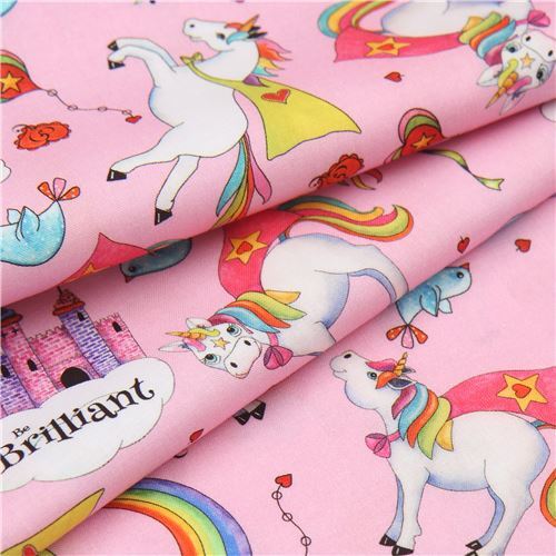 pink unicorn fabric by Quilting Treasures - modeS4u
