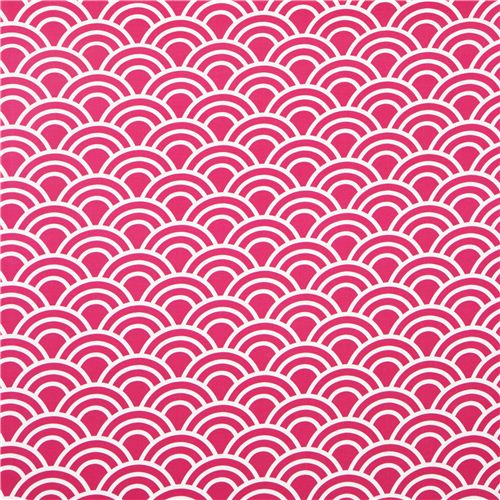 pinker Wellen Muster Baumwollsatin Stoff Michael Miller 2